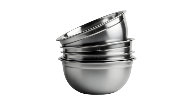 Steel Bowls Stacked Kitchen Utensils Mixing Bowls Food Preparation Cookware