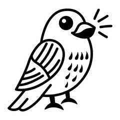  Hand drawn style icon depicting sparrow
