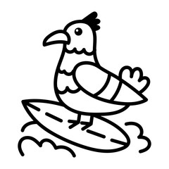 Hand drawn style icon depicting cock
