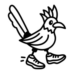 Hand drawn style icon depicting cock
