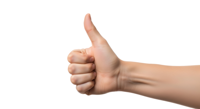Thumbs Up Gesture Hand Sign Agreement Approval Okay Success Concept