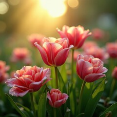 Obraz premium Blooming Petals Glistening in Fresh Dewdrip Colorful Floral Composition