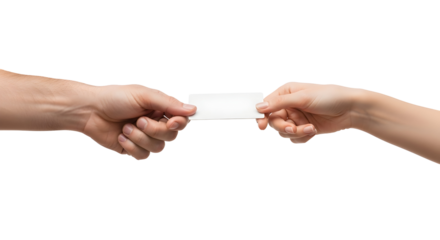 Business Card Exchange Hands Blank Mockup Transfer Offer Promotion Contact