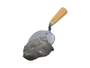 Trowel icon 3d render concept of construction tools icon vector illustration