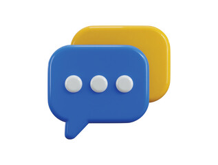 Speech bubbles icon 3d render concept of social media chat message box icon vector illustration