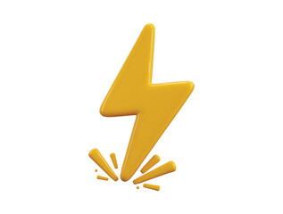 Thunder bolt icon 3d render concept of thunderbolt energy, flash lightning, danger and power simple lightning strike emblem 3d powerful charge icon vector illustration
