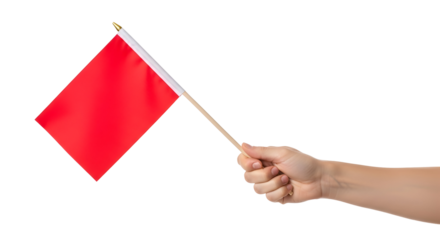 Red Flag Waving Celebration Symbolism Handheld Pennant Event Banner Sign