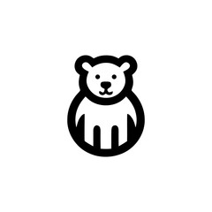 Stylized Bear Logo Design in Minimalist Black Outline