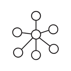 Hub Connection Outline Icon – Network and Communication Vector
