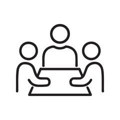 Group Meeting Discussion Icon Vector