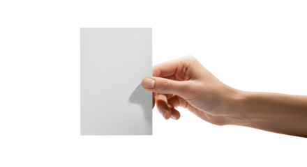 Blank Card Mockup Woman Hand Holding Business Paper Message Invitation Design