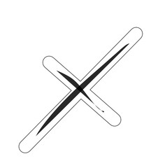 Rounded X Cross Icon With Thick Center Stroke For Cancel, Close, Or Deactivate