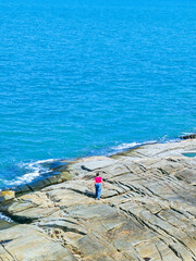 Beautiful beach and rocky scenery at Khao Phlai Dam, Khanom Beach-Southern Sea Islands National Park