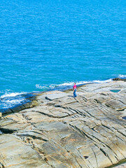 Beautiful beach and rocky scenery at Khao Phlai Dam, Khanom Beach-Southern Sea Islands National Park