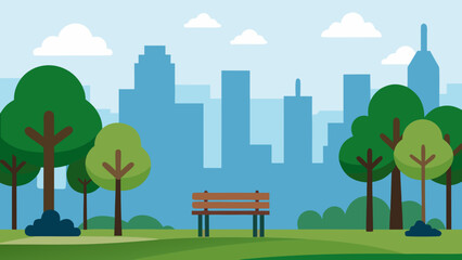 Fototapeta premium beautiful park trees benches nature outdoors landscape garden