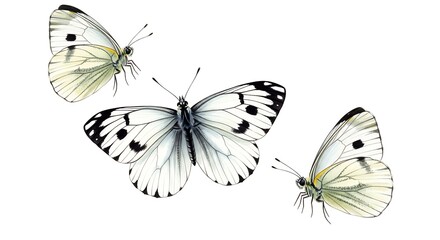 Elegant White Butterflies - A Delicate Dance of Natures Beauty.