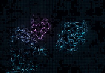 Obraz premium Abstract digital grid landscape representing future network infrastructure