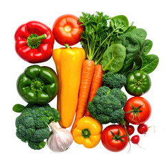 Colorful and fresh collection of various vegetables on a black background