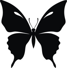 Elegant butterfly silhouette design with delicate intricate wings and detailed patterns