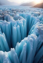 Obraz premium Dynamic Melting Glacier Patagonian Ice Displacement Abstract Geological Forms Fractured Shapes Crystal Patterns