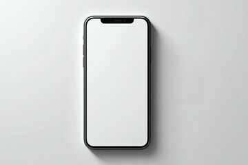 blank smartphone mockup with minimal UI overlay, clean design, copyspace