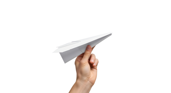 Paper Airplane in Hand Concept Startup Innovation Creativity Imagination