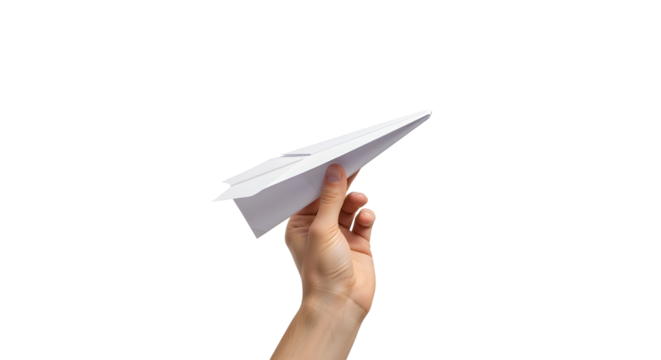 Paper Plane Held in Hand Origami Aircraft Startup Idea Innovation Concept