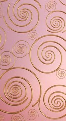 Obraz premium Golden curves artfully arranged on a blush pink gradient backdrop