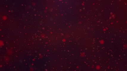 flowing loopable red particles against defocused blurred crimson background, blood cells inspired bokeh lights drifting and swirling around - Powered by Adobe