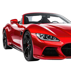 Sleek red convertible sports car, top down, modern design, luxurious aesthetic