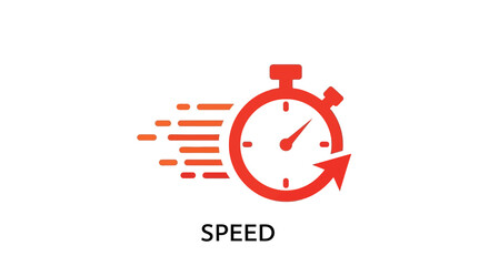 Stopwatch icons depicting speed, time, and urgency in a flat vector style, white background