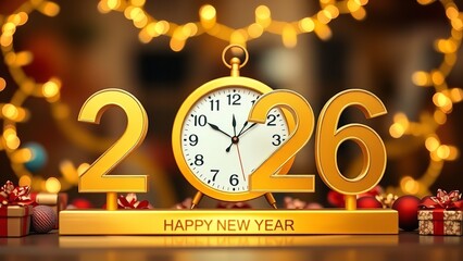 White Number 2026 on Snow Happy New Year Christmas Postcard