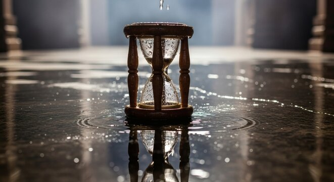 Sacred Hourglass Water Reflects Time Flow Kailash Spirit