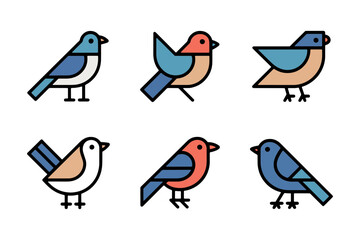 Obraz premium Bird Icons Vector