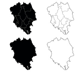 Chanthaburi map is a province of Thailand, Graphic vector