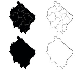 Narathiwat map is a province of Thailand, Graphic vector