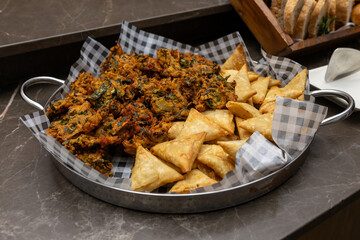 Platter of fried foods at a celebration