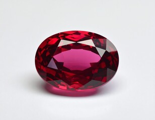 High-resolution photo of red ruby gemstone isolated on white background