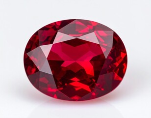 High-resolution photo of red ruby gemstone isolated on white background