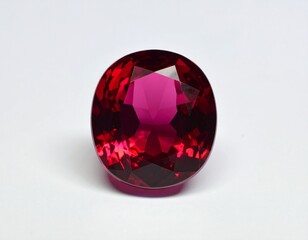 High-resolution photo of red ruby gemstone isolated on white background