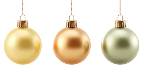 golden christmas balls