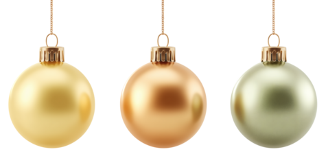 golden christmas balls