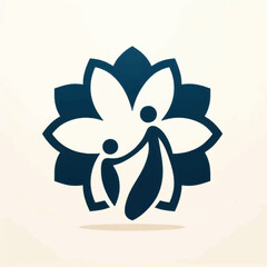 Stylized Mother and Child Silhouette within a Floral Design Symbolizing Care.