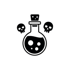 Potion Bottle Halloween Icon - Magical Poison and Witchcraft Symbol