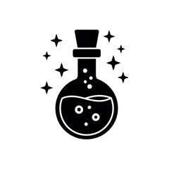 Potion Bottle Halloween Icon - Magical Poison and Witchcraft Symbol