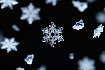 Snowflakes on dark background