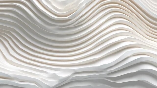 Abstract white layered waves evoke a sense of calm and movement, intricate textures create a flowing landscape, perfect for modern artistic concepts