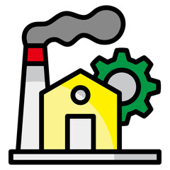 Factory Gear  Icon Element For Design