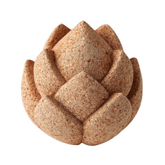 Cork Lotus Sculpture on Black Background