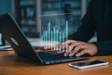 Financial Data Analysis With a Projected Growth Chart Display